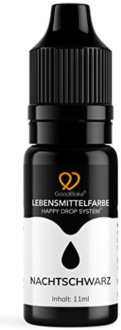 GoodBake Lebensmittelfarbe Schwarz (11 ml) – intensive Lebensmittelfarbe – hochkonzentrierte Farbe - zum Einfärben von Torten, Fondant, Buttercreme, Getränke, Schleim uvm. 100% vegan