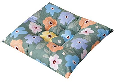 FANSU Stuhlkissen 1 2 4 6er Set, Karikatur Muster Sitzkissen 45x45cm, Stuhl Kissenauflage mit Schleife, Sitzpolster Weiches Stuhlauflage Sitzauflage Gartenkissen (2 Stück,Floral)