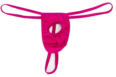 VemeFufu String Homme Sexy Ficelle Taille Basse Thong Tanga Masculine Slip Briefs Caleçons Triangle Culotte Lingerie Cadeau Secret Anniversaire Noël pour Hommes Rouge Rose