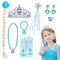 Capaneus Prinzessin Kostüme Set 10 Stück, Mädchen Dress up Set, Krone Zauberstab Haarreif mit Zopf Ring Ohrringe Halskette Armbänder Handschuhe Schmuck-Set für Kinder
