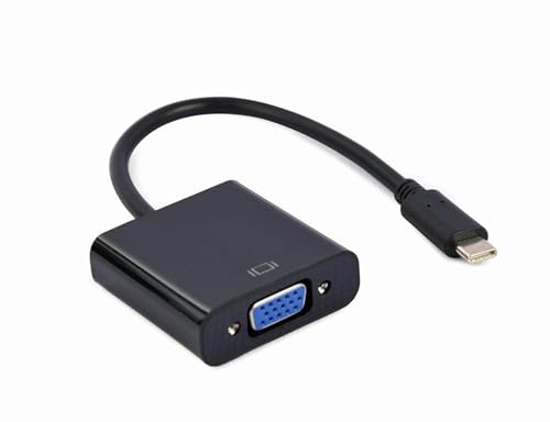 Gembird USB Type C to VGA Adapter Cable 15 cm Black