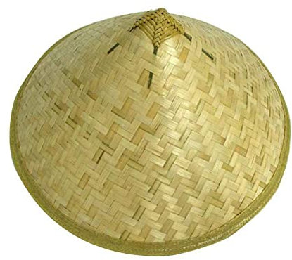WAITLOVER Sombrero de paja de bambú de estilo chino, sombrero de pesca de agricultor, sombrero de sol y sombrero de adulto tejido a mano a prueba de lluvia