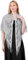 FAIRYGATE Schal Grau Damen Schal Damen 1920s Stola Damen Retro Schal Umschlagtücher Hochzeit Braut Schal Schulter Bedeckung für Abendkleid 20er Jahre Stil Kostüm Accessoires A6309