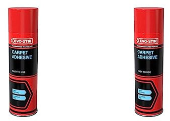 EVO-STIK Carpet Adhesive, Easy to Use, Rapid Drying, Adjustable Nozzle, For Fixing Loose Carpet Tiles,500ml (Pack of 2)