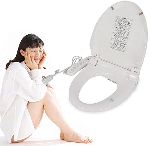 Electronic Smart Bidet Toilet Seat,Oblong Smart Bidet Seat, Doccia WC Bidet Bidet, Deodorization Heated Seat sedile WC delicatamente chiuso