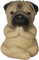 DinNingNing Mops Meditation Hund Statue, Harz Zen Yoga Hund Figur, Haus und Garten Zen Tier Tischdekorationen handbemalt realistische Färbung Sammlerfiguren (Prayer)