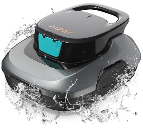 AIPER Poolroboter Akku, Kabelloser Poolsauger, Poolstaubsauger, Laufzeit bis zu 90 Minuten, Ideal für Aufstellpools, Automatische Reinigung mit Selbstparkfunktion