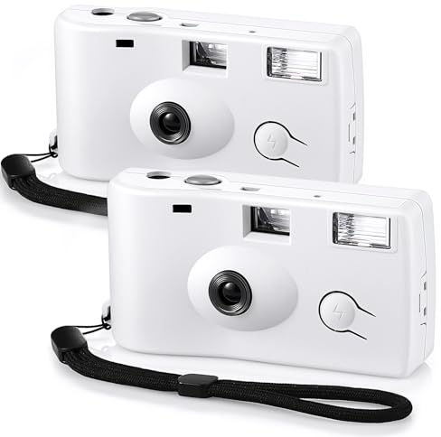 Treela 2 Pcs White Disposable Camera for Wedding | Flash Film Camera, 35mm 200ISO 17 Film Single Use Camera, for Bridesmaid, Birthday, Anniversary Party Gift