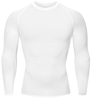 HYCOPROT kompressions-skjortor för män, sportig, långärmad baslager, träning, rashguard-skjorta