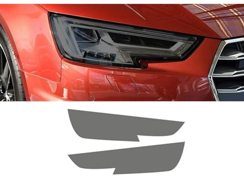 Conpert Autoscheinwerfer Schutzfolie für Audi A4 S4 RS4 B8 B9 8K 8W, 2 Stück Auto-Scheinwerfer-Schutzfolie, geräucherter schwarzer transparenter TPU-Aufkleber