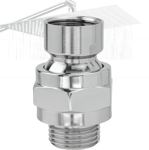 Treki Shower Head Swivel Ball Adapter, Shower Ball Joint Shower Swivel Ball Adapter Adjustable Shower Arm Extension Connector (Easy to Install)