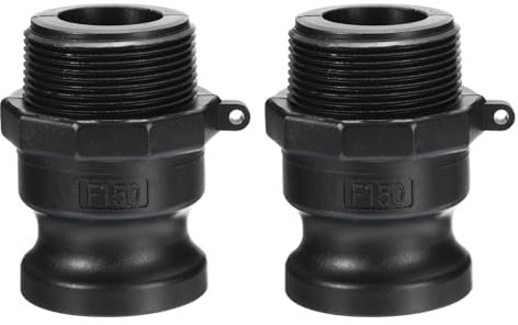 PATIKIL Poly Cam Lock Fittings, 2 Stück 1,5 Part F Männlicher Adapter x Männliches Gewinde Cam Groove Schlaucharmaturen Polypropylen Cam Lock Fittings, Schwarz