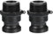 PATIKIL Poly Cam Lock Fittings, 2 Stück 1,5 Part F Männlicher Adapter x Männliches Gewinde Cam Groove Schlaucharmaturen Polypropylen Cam Lock Fittings, Schwarz