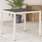 Homgoday Mesa de jardín con tablero de cristal blanco, 90 x 90 x 75 cm, poliratán, mesa de exterior, mesa de comedor, mesa de cocina, mesa de exterior