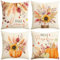 VEEKAY 4 Stück Herbstdeko Kissenbezug 45x45cm,Dekorative Kissenbezug Erntedankfest,Thanksgiving,Baumwolle Leinen Werfen Sie Kissenbezüge,für Sofa Bett Couch Home