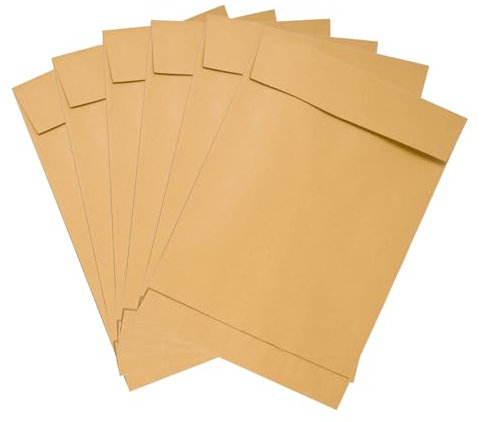 Emerson 25 braune Faltenversandtaschen E4 ohne Fenster 280× 400 mm 150g erweiterbare Versandtaschen mit Falten erweiterbar große Umschläge mit Stehboden braun für Bücher Broschüren Dokumente