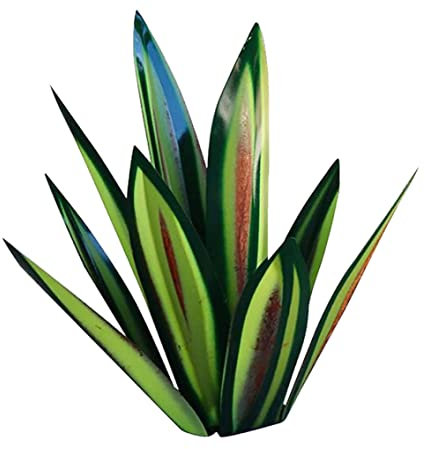 Plantes d'agave en métal pour décoration extérieure, 13,78 pouces, décoration extérieure, sculpture rustique en tequila, sculpture en métal, sculpture en agave, statue, décoration de jardin,vert