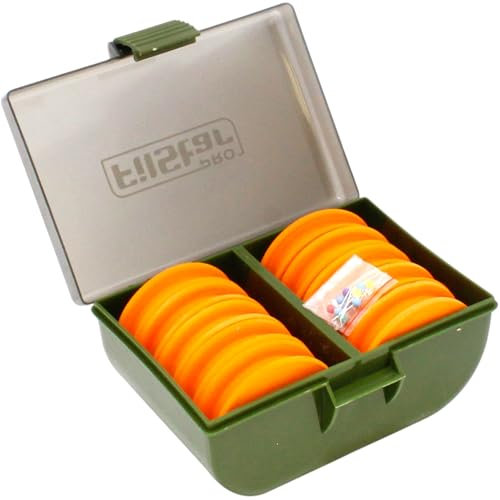 PRO FILSTAR Angeln Vorfachaufwickler Box - 10 EVA Angelschnur Rolle & 10Pins - Vorfach Box - Vorfachtasche - Aufbewahrungsbox - Fishing Rig Box - Schaumstoff Angelspule - Karpfen Montage Schnurwickler