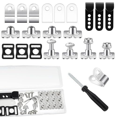 Fußball-Reparatur-Set | Helmet Repair Parts | Football Hardware Set | Edelstahl Visor Clips, Fußball-Visor Befestigung, Sport-Helmet Hardware, Gummi Gasket Ersatz, J Clips für Helmets