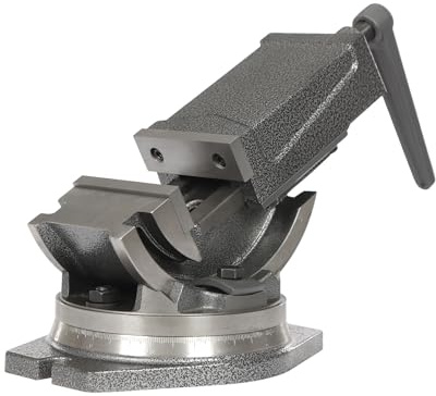 2-Achsen Maschinenschraubstock Schraubstock 2-Achsen Kippbar Drehbar Feinskalenteilung Maschinenschraubstock Werkbank Schraubstock für Bohrmaschine