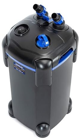 AMOSIJOY Canister Filter, Ultra-Quiet External Aquarium Filter with Free Media for Large Fish Tanks and Aquariums
