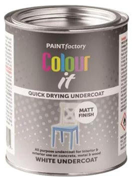 PNJB White Undercoat Tin Paint Matt Finish, Quick Drying, Interior &Exterior paint, Ideal for Furniture, Concrete, Wood, Metal, 300ml (1PCS)