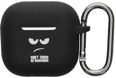 kwmobile Custodia per Apple Airpods 4 Cover - Protezione Resistente per Auricolari Wireless - in Silicone Antigraffio - Don't touch my Headphones
