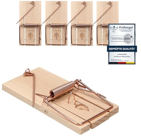 5 x Mausefalle Schlagfalle VonBueren | plastikfrei | Mausefallen aus Holz | giftfreie Mäusefalle | Mouse Trap | Made in Germany