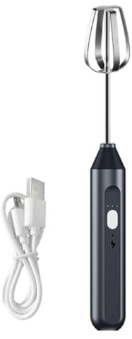 Jeenuuder Frullatore a Mano Elettrico, Frusta in Acciaio Inossidabile, Miscelatore a Immersione, Sbattitore a Mano , Schiumatore Regolabile a 3 Velocità, Facile da Usare