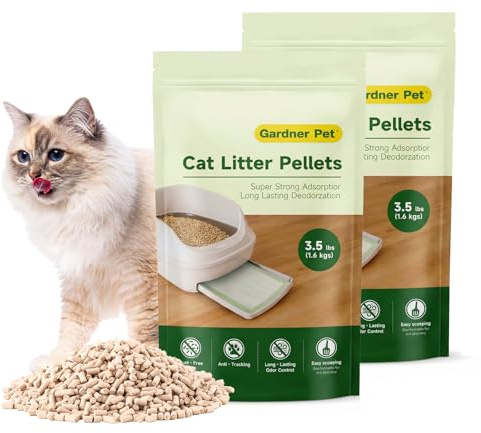 Gardner Pet Zeolith Katzenstreu Pellets für doppellagige Katzentoiletten, Nicht klumpende Katzenstreu, natürliche Mineralformel mit Geruchskontrolle, staubarm und wenig verschmutzend, 1.6kg x 2