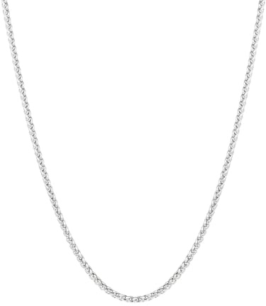 Esrael 2/3mm Silber Weizen/Venetian Edelstahl Kette für Männer und Jungen, Robuste lichtechte Silber Kette Halskette für Anhänger Schmuck Geschenke für ihn 18/20/22/24 Zoll