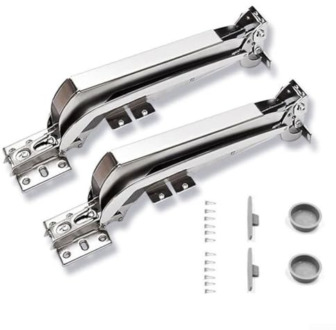 Robustes 180-Grad-Parallel-Schiebetür-Scharnier-Set für Schrank, Kleiderschrank, Stahlkonstruktion mit Dämpfungspuffer, unterstützt 7 kg Traglast, silberfarbenes Finish, 58,4 cm Länge