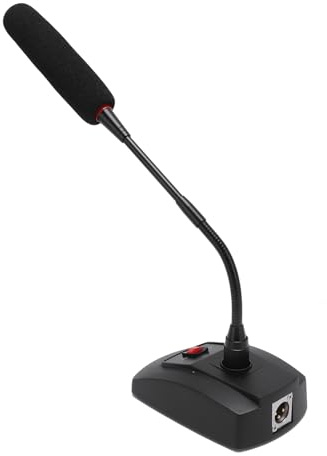 Bewinner Microfono a Condensatore a Collo di Cigno, qualità del Suono Professionale per Lezioni e Conferenze, Design Regolabile con Opzioni di Alimentazione XLR