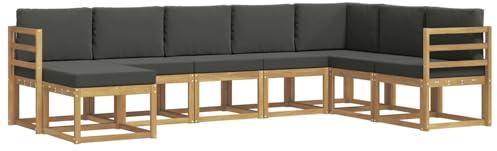 vidaXL Outdoor-Sofagarnitur mit Kissen 8 pcs Weiß und Anthrazit, Moderner Garten Sofa, wetterfeste Eckcouch, Möbel zum Entspannen auf Terrasse, Patio Lounge und Komfortset