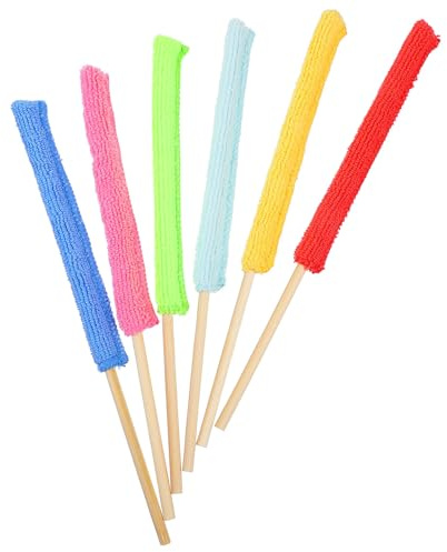 NAMOARLY 6 Stück Wiederverwendbarer Glasses Cleaning Stab zur Reinigung von Gläsern und Flaschen mit Mikrofaserbezug für Enge Ritzen und Platzsparende Aufbewahrung