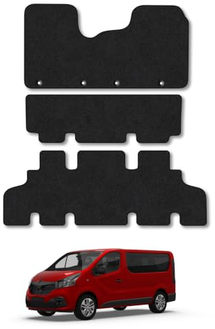 Vauxhall Vivaro (2014-2018) [Minibus] Carpet Car Mats | Black Edge Trim Tailored Fit Floor Mats Full Coverage Protection Accessories Easy Clean Anti Slip Made in the UK