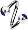 viva-adorno® Lippenpiercing Chirurgenstahl Labret Spirale Twister Kristall Doppelkugel Twist Z336, Blau