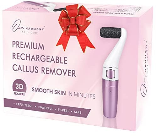 Electric Hard Skin Remover Rechargeable: Own Harmony Professional Pedicure Tools - CR1700 Best Electronic Foot File Sander - Perfect Pedi for Callus Removal and Dry Cracked Heels Feet Care (USB Cord)