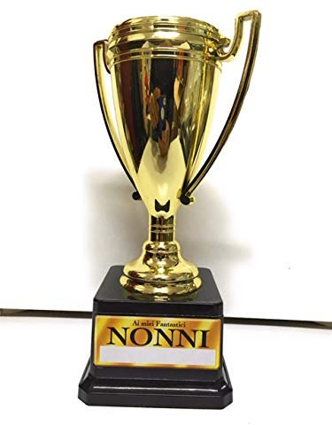 COPPA NONNI - Trofeo in plastica h 24 cm, Gadget Idea Regalo Festa