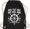 Turnbeutel Rucksack - Sprüche Statement mit Spruch - Der tut nix der will nur segeln - Unisize - Schwarz - sprüchen spruechen segler stoffbeutel geschenke beutel+rucksack+mit+sprüchen sprüche,