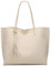 Dreubea Damen Weiche Kunstleder Tote Schultertasche Große Kapazität Quaste Handtasche, Weiá (beige), Large