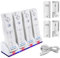 TechKen Charging Docking Station for Wii Controller, Remote Charger 4 Dock Stand Cable Adapter with 4 Rechargeable Batteries