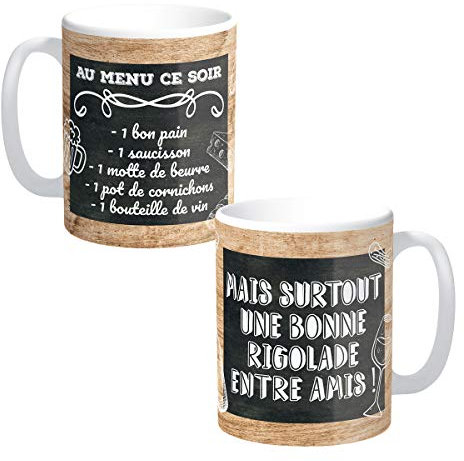 Vino de Francia Lotto 12 Becher Au Menu Ce Soir H 9.5- D 8 cm