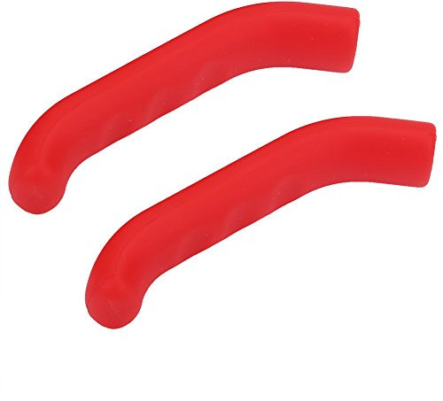 Keenso Fahrrad Bremshebel Überzug, 2 stücke 1,3cm Moutainbike Bremshebel Silikon rutschfest Wasserdicht Abdeckung für Rennrad, Mountainbike (rot)