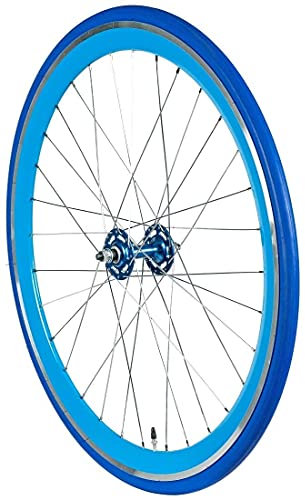 Redondo 28 Zoll Vorderrad Singlespeed Fixie Laufrad Felge Blau Blau + Reifen