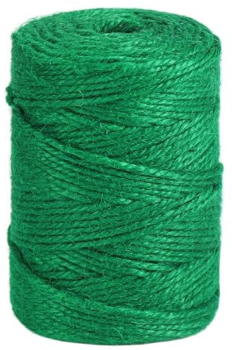 Tenn Well Jute Garden Twine, 328 Feet 3mm Heavy Duty Tomato Twine, Green Plant Ties for Gardening, Climbing Plants, Vegetables, Crafting