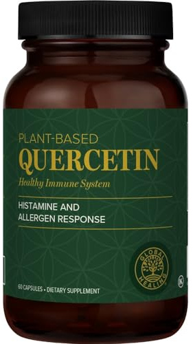 Global Healing Center Quercetin 250 mg Supplement to Support Immune System, Includes QuerceFIT Without Bromelain & Zinc (60 Capsules)