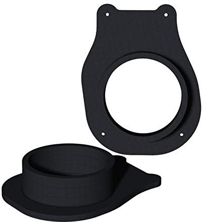 [1 Paar] 165 mm MDF Lautsprecher Ringe kompatibel mit Citroen C4 Picasso 2006-2013 | passend für Vordertür | Farbe: schwarz | wasserundurchlässig