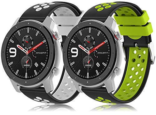 Yaspark Armband für Amazfit GTR Armbänder, 22mm Silikon Ersatzarmband Sport Uhrenarmband für Amazfit GTR 47m, Amazfit GTR 2, GTR 2e, Amazfit GTR 3, Amazfit GTR 4, Amazfit Pace, Amazfit Stratos 2 2S 3