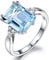 Silber 925 Schmuck Ring Aquamarin Edelstein Ringe Für Frauen Echt 925 Sterling Silber Weiblichen Schmuck Ring 8 Blau